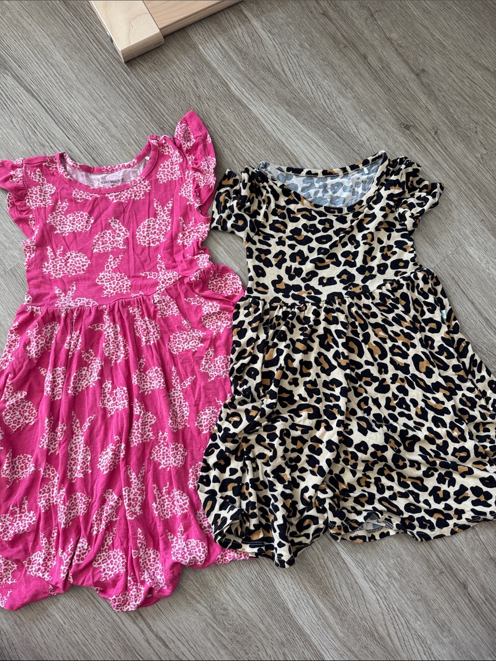 Posh Peanut Hot Pink Leopard Flutter Dress